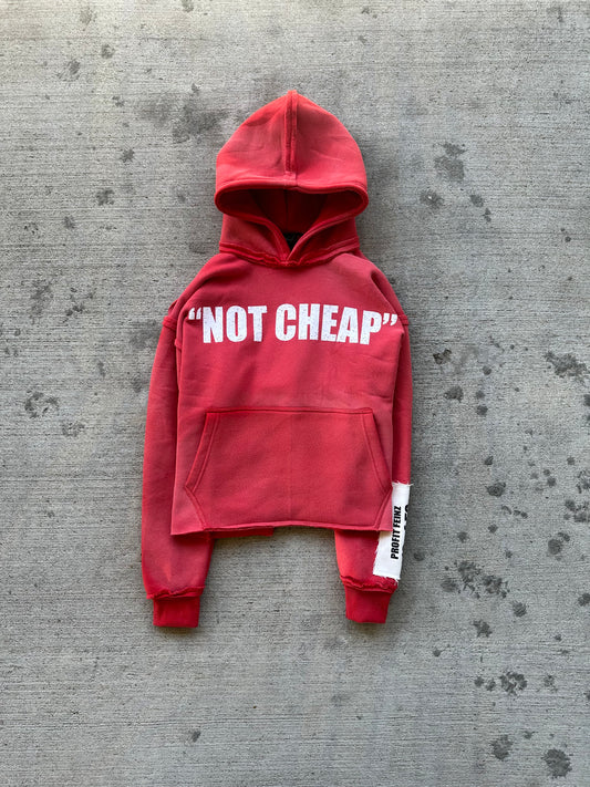 “NOT CHEAP” CROPPED HOODIE