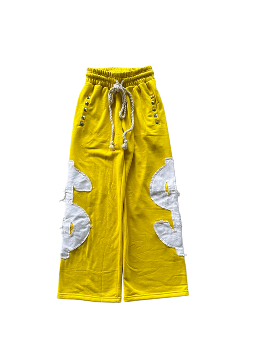 Yellow “Dollar Sign” Sweatpants