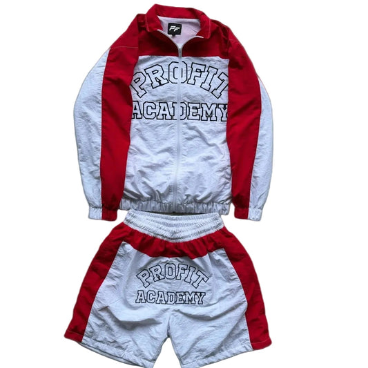 Red “Profit Academy” Windbreaker Set