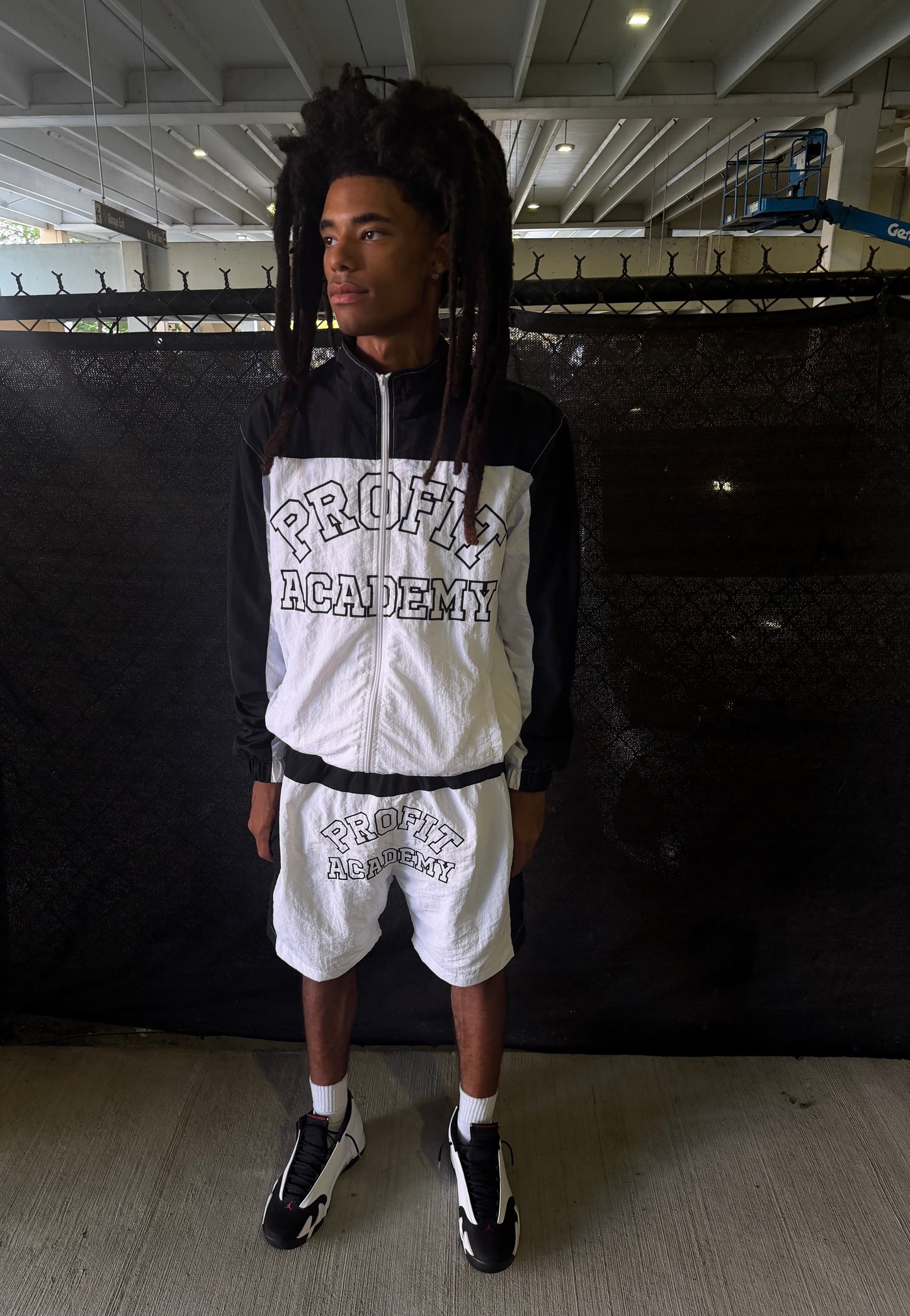Black "Profit Academy" Windbreaker Set