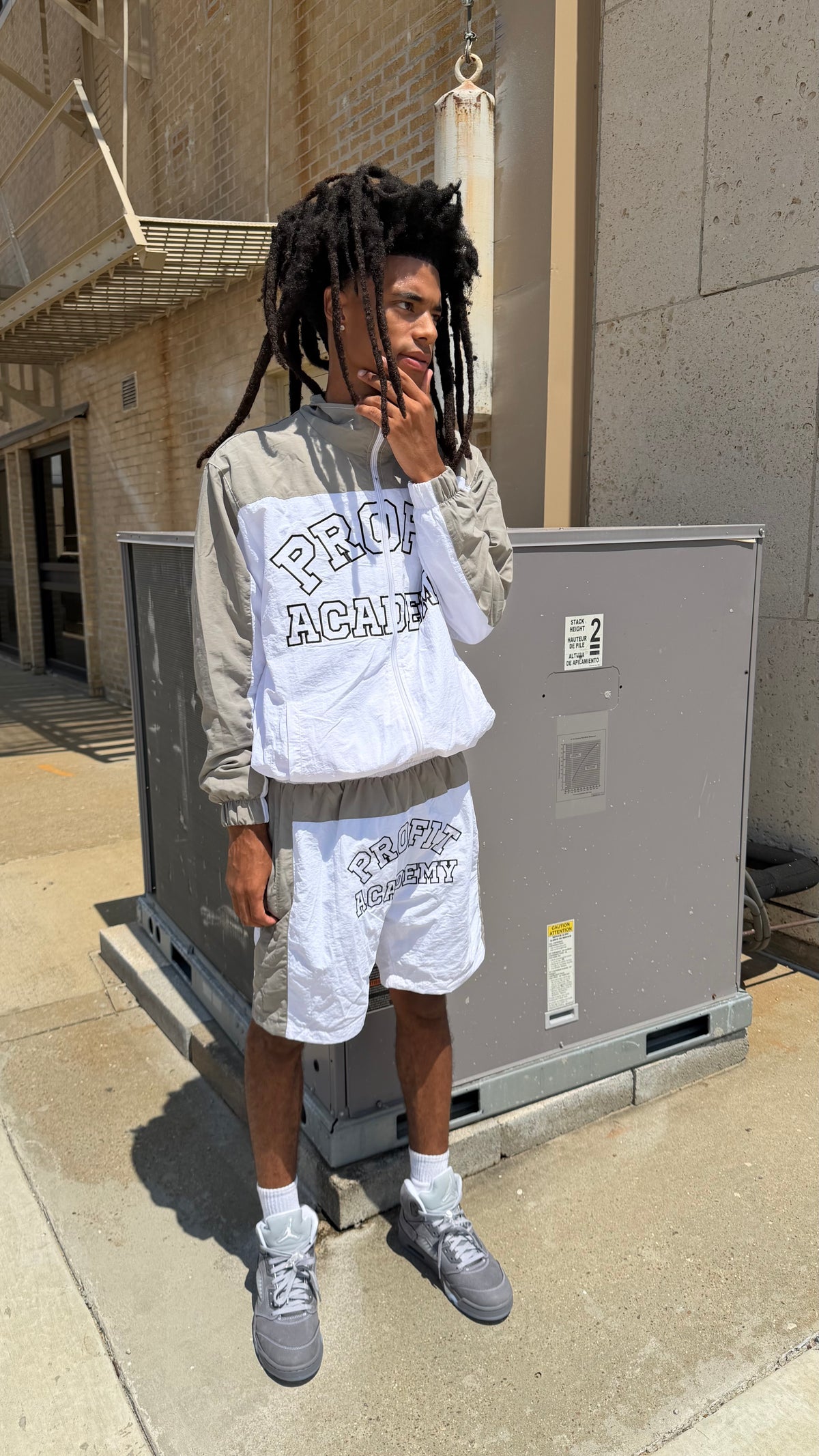 Grey "Profit Academy" Windbreaker Set